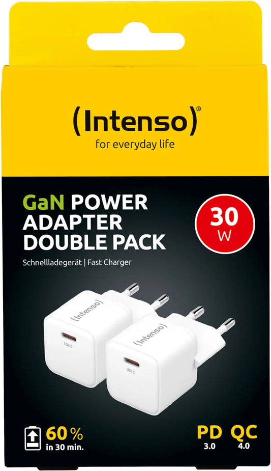 INTENSO Power Charger 30W GaN white 7803032 1 x USB-C each Double Pack
