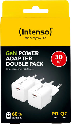 INTENSO Power Charger 30W GaN white 7803032 1 x USB-C each Double Pack