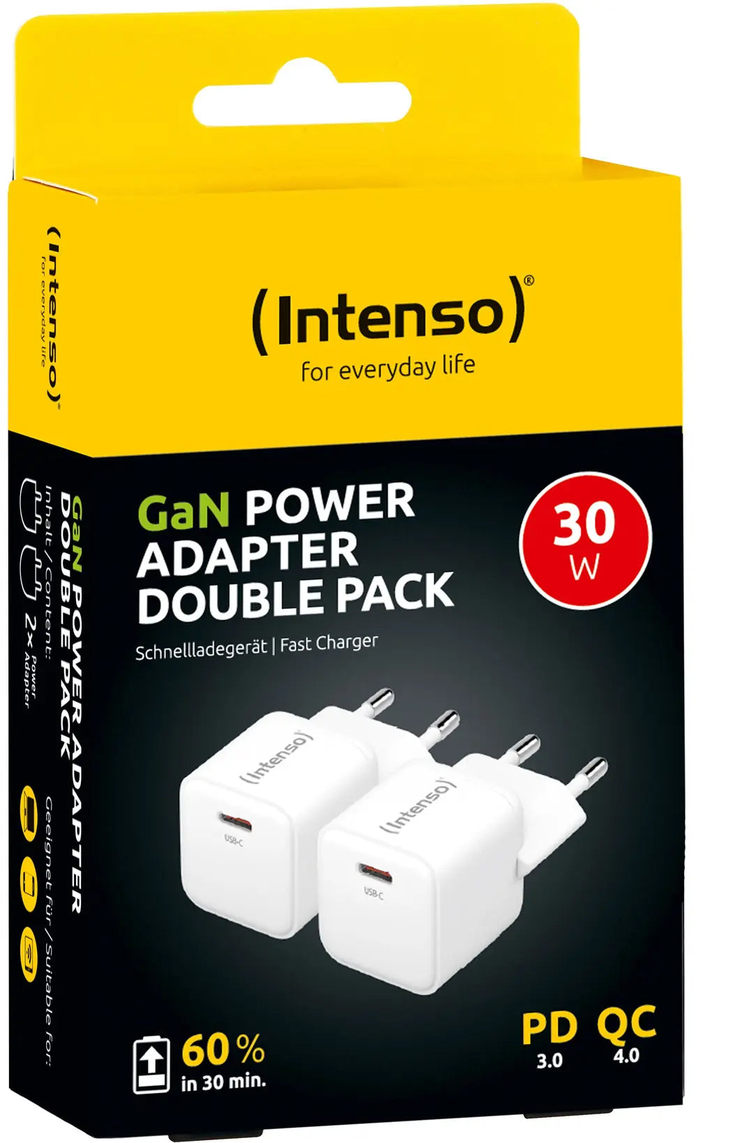 INTENSO Power Charger 30W GaN white 7803032 1 x USB-C each Double Pack