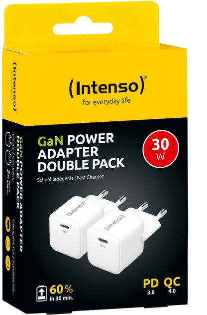 INTENSO Power Charger 30W GaN white 7803032 1 x USB-C each Double Pack