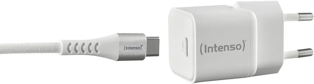 INTENSO Power Charger 30W GaN 1x USB-C 7803042 + Cable USB-C to USB C white