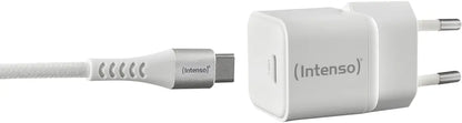 INTENSO Power Charger 30W GaN 1x USB-C 7803042 + Cable USB-C to USB C white