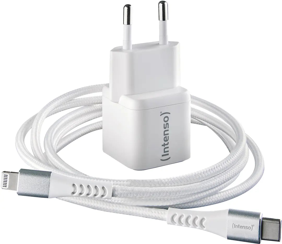 INTENSO Power Charger 30W GaN 1x USB-C 7803052 +Cable USB-C - Lightning white