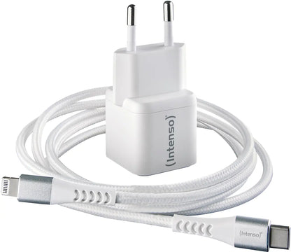 INTENSO Power Charger 30W GaN 1x USB-C 7803052 +Cable USB-C - Lightning white
