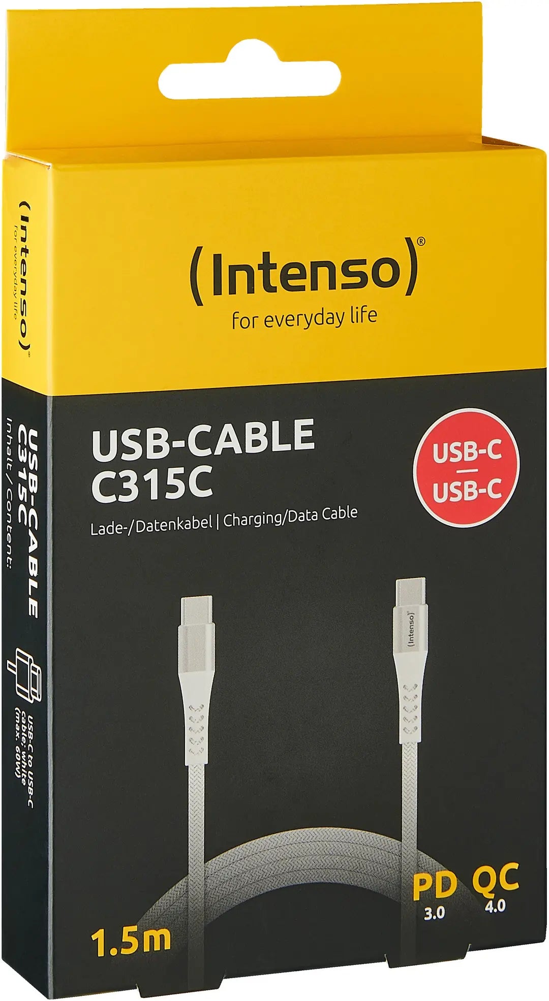 INTENSO Cable USB-C to USB C 7901002 1.5 m, Nylon white