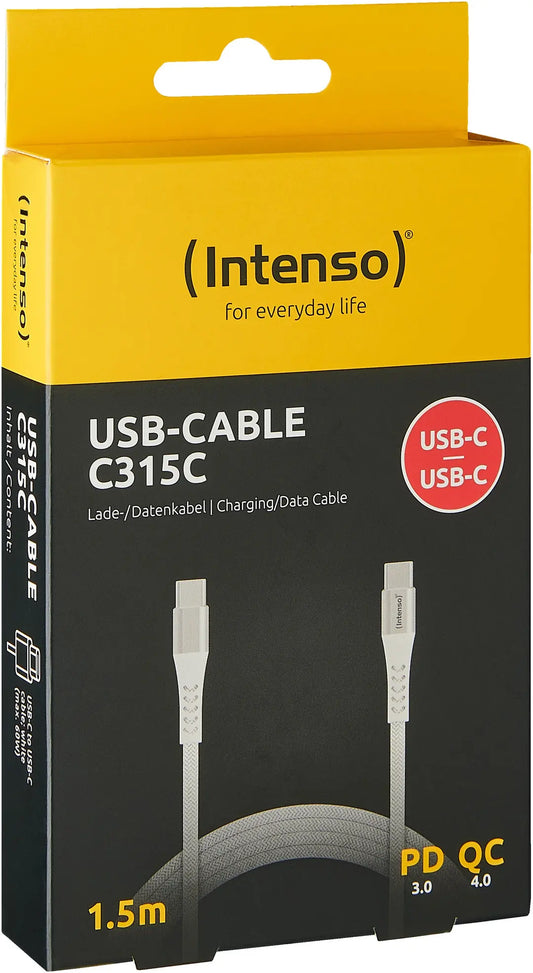 INTENSO Cable USB-C to USB C 7901002 1.5 m, Nylon white