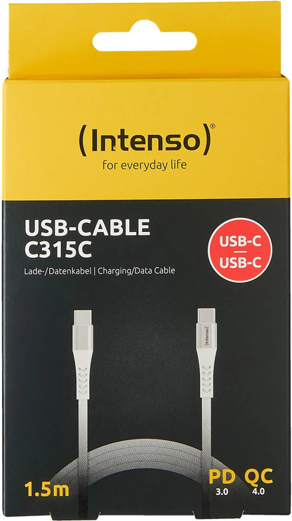 INTENSO Cable USB-C to USB C 7901002 1.5 m, Nylon white