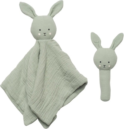JABADABADO Geschenkset Rassel Hase S1026 grün 2-teilig