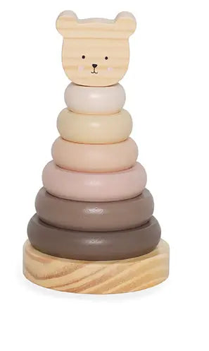 JABADABADO Stapelturm Ringe 10x10cm W7244 Teddy, Nature Line