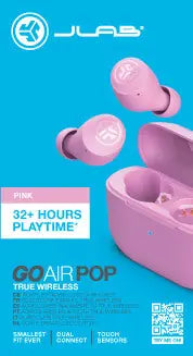 JLAB Go Air Pop Earbuds IEUEBGAIRPOPRPNK124 True Wireless, Pink