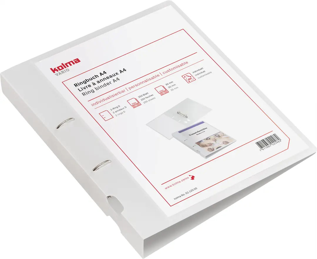 KOLMA Ringbuch Vario KF A4 02.120.00 transparent 2-Ring 3.8cm