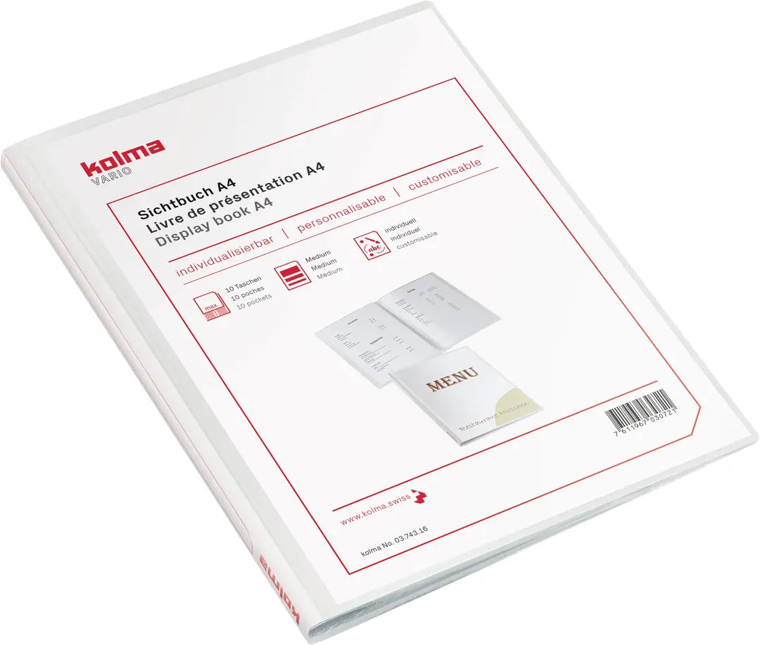 KOLMA Sichtbuch Vario A4 03.743.16 weiss 10 Taschen
