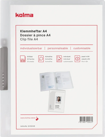 KOLMA Klemmhefter Tender A4 10.016.00 transparent, 2-teilig