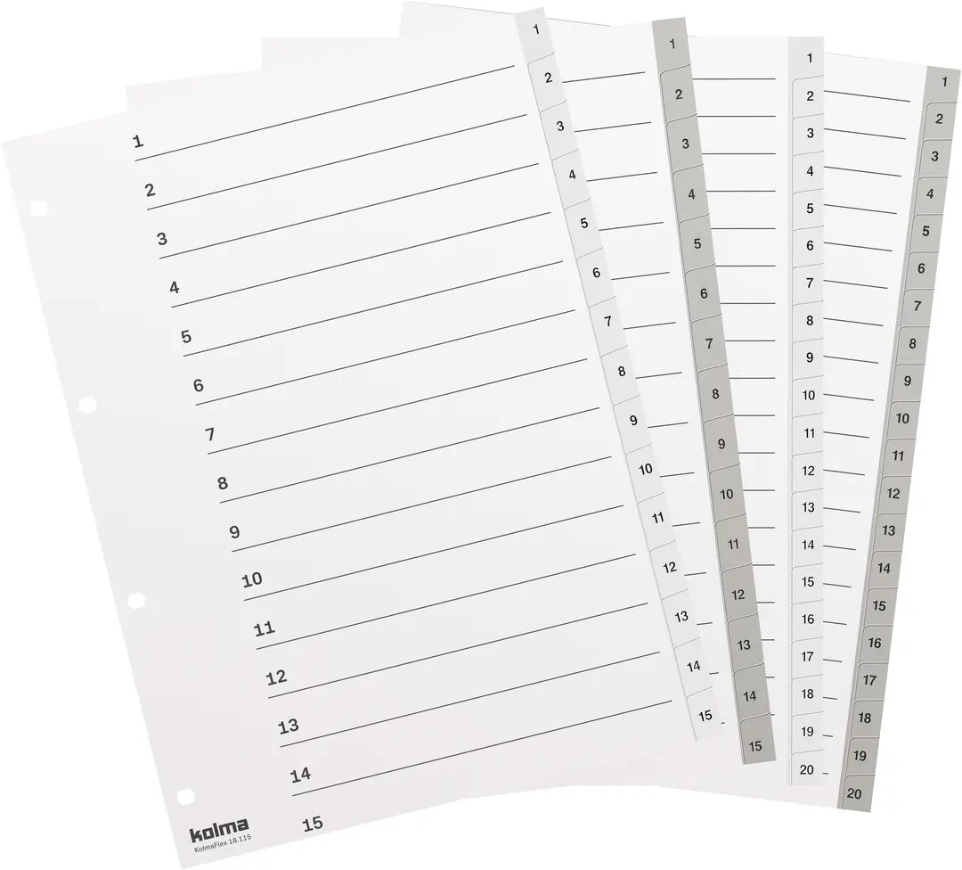 KOLMA Register KolmaFlex A4 18.115.03 grau 1-15