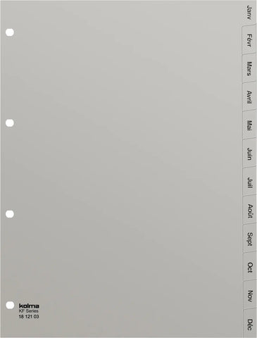KOLMA Register KolmaFlex A4 18.121.03 grau Jan-Déc FR