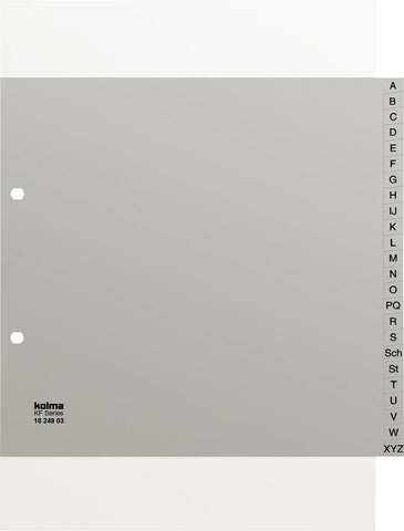 KOLMA Register PP KolmaFl. A4 1/2 H. 18.249.03 grau A-Z 24-teilig