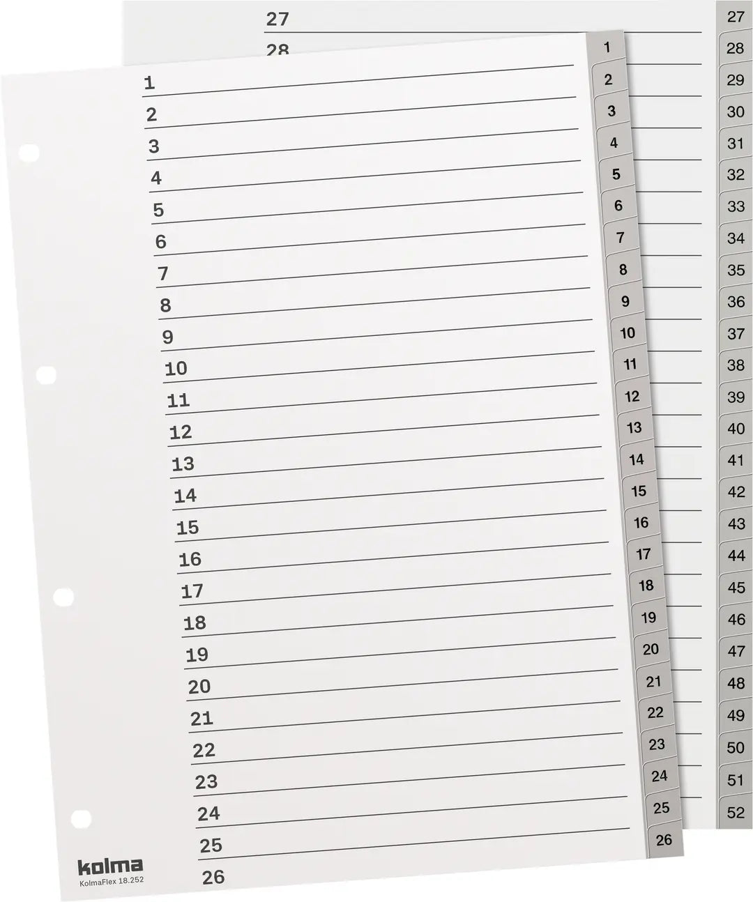 KOLMA Register KolmaFlex A4 18.252.03 grau 1-52