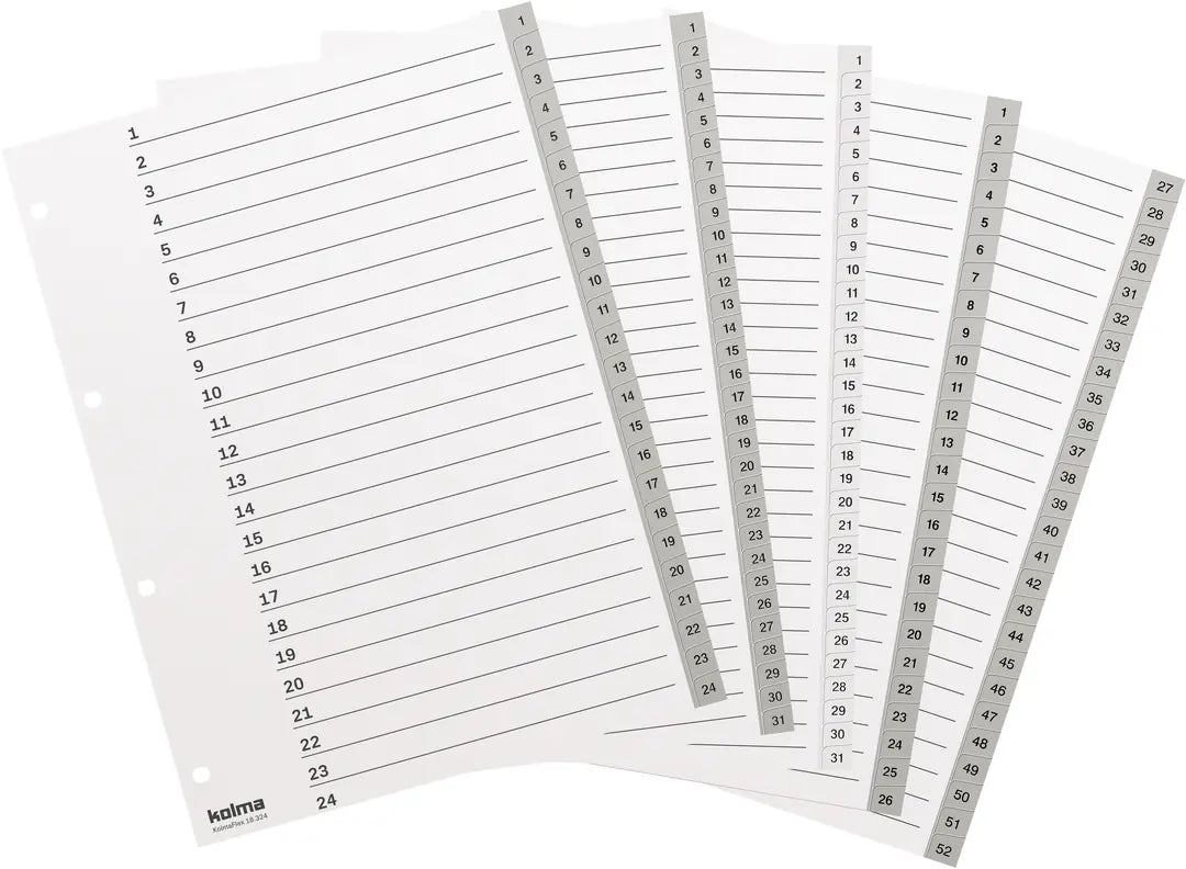 KOLMA Register KolmaFlex A4 18.324.03 grau 1-24