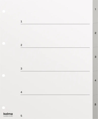 KOLMA Register KolmaFlex A4+ 18.405.03 grau 1-5