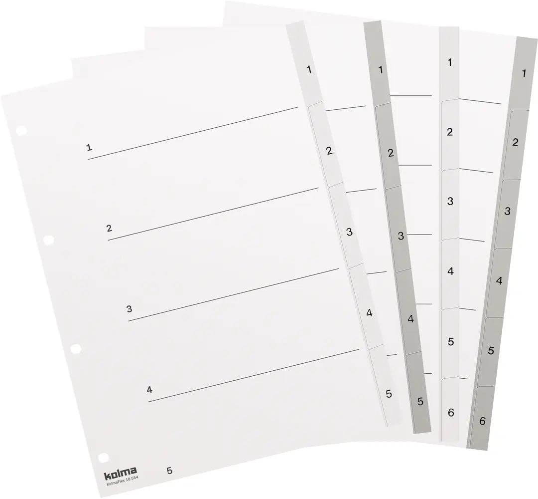 KOLMA Register KolmaFlex A4 18.554.03 grau 1-5