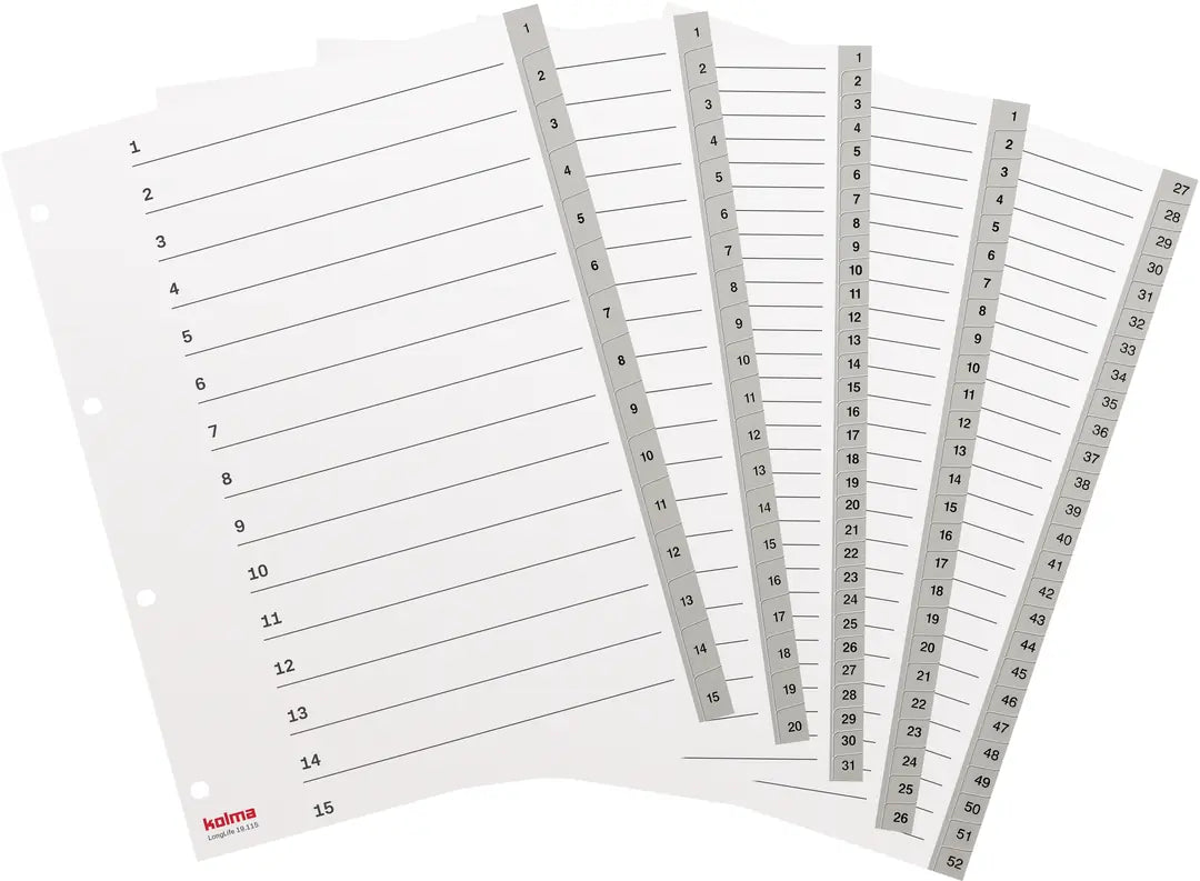 KOLMA Register LongLife A4 19.115.03 grau 1-15