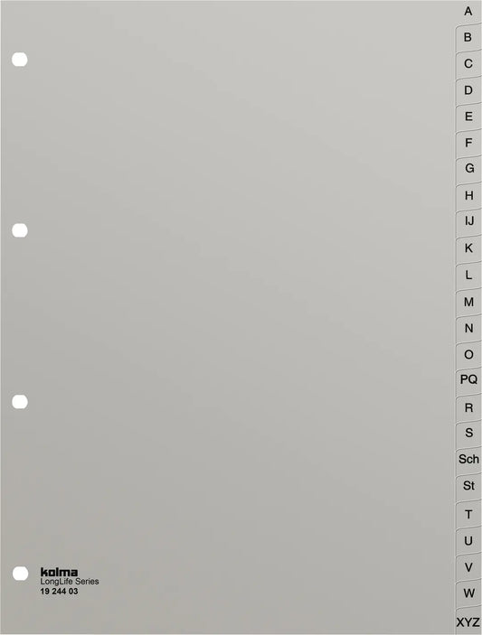 KOLMA Register LongLife A4 19.244.03 grau A-Z 24-teilig