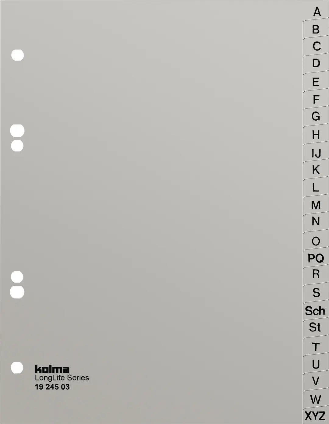 KOLMA Register LongLife A5 19.245.03 grau A-Z 24-teilig