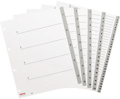 KOLMA Register LongLife A4+ 19.410.03 grau 1-10