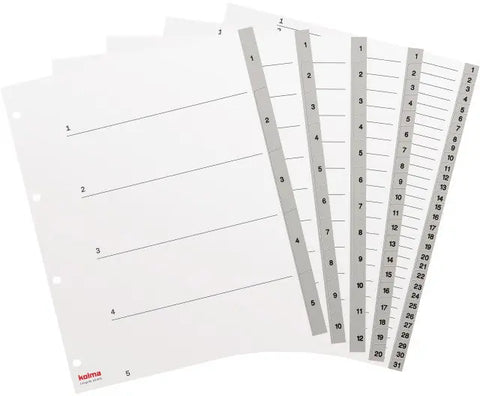 KOLMA Register LongLife A4+ 19.410.03 grau 1-10