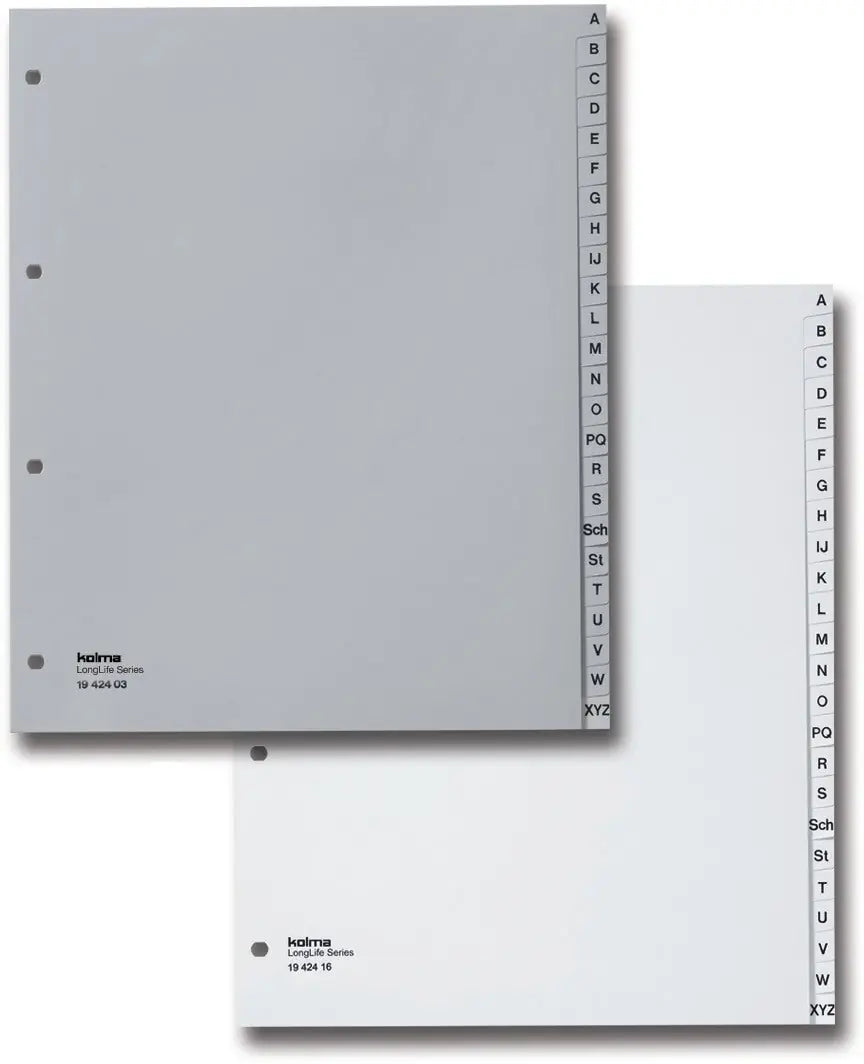 KOLMA Register LongLife A4+ 19.424.03 grau A-Z 24-teilig