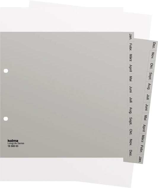KOLMA Register LongLife A4 1/2 H. 19.581.03 grau Dez-Jan DE