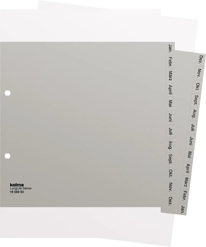 KOLMA Register LongLife A4 1/2 H. 19.581.03 grau Dez-Jan DE