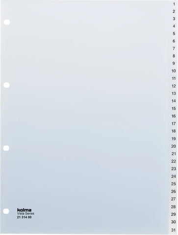 KOLMA Register Vista A4 21.314.00 transparent 1-31