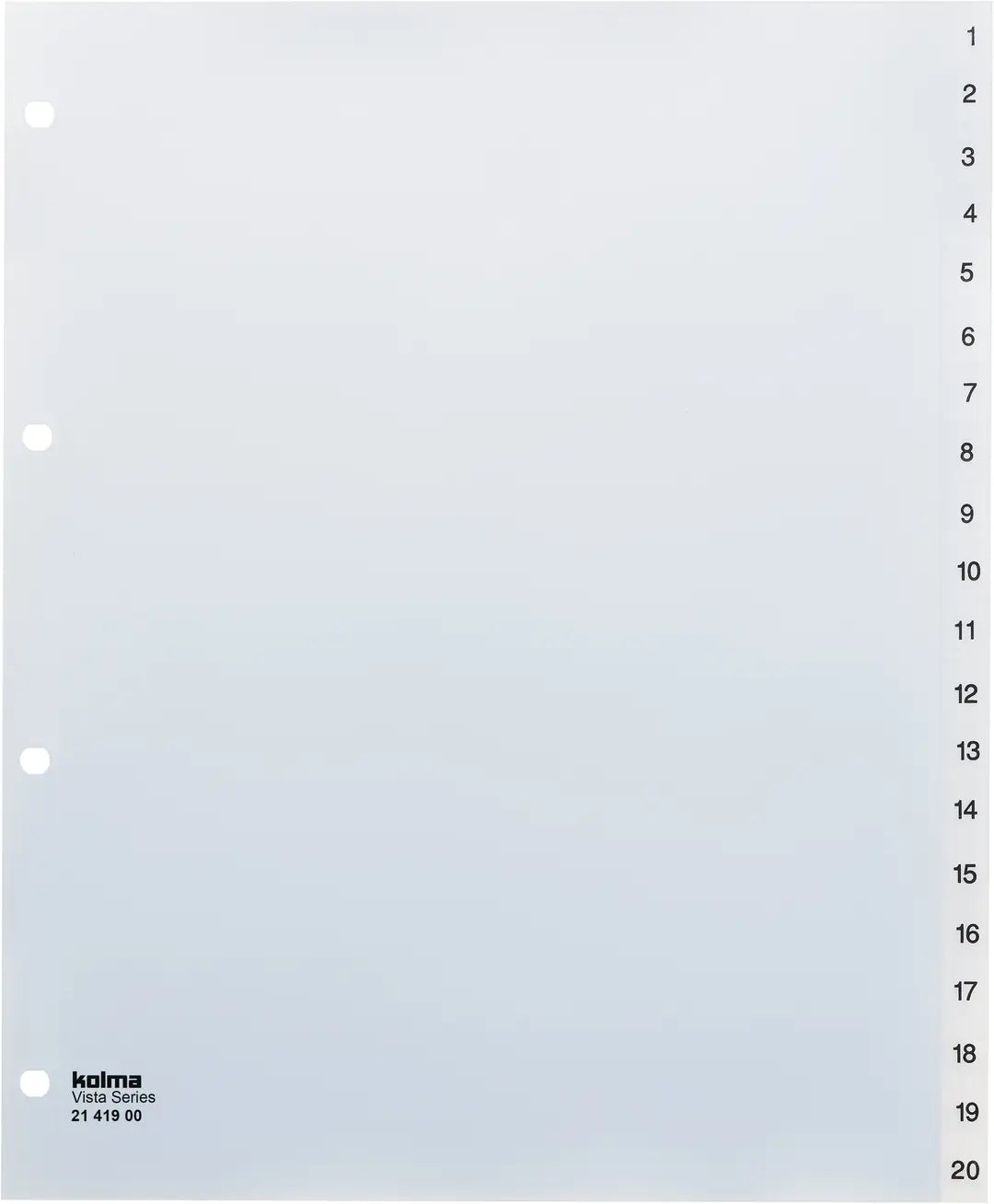 KOLMA Register Vista A4+ 21.419.00 transparent 1-20