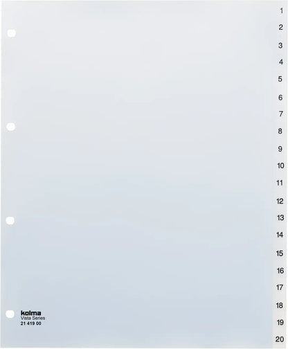 KOLMA Register Vista A4+ 21.419.00 transparent 1-20