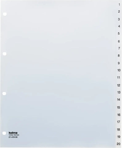 KOLMA Register Vista A4+ 21.419.00 transparent 1-20