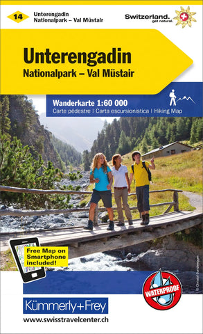 KÜMMERLY+FREY Wanderkarte 325902214 Unterengadin 1:60'000