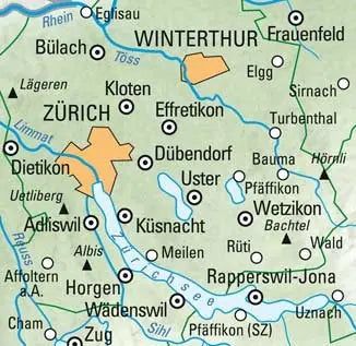 KÜMMERLY+FREY Velokarte 325902406 Zürich 1:60'000