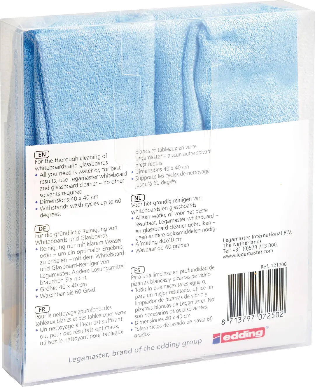 LEGAMASTER Mikrofasertuch 40x40cm 7-121700 blau, Textil 2 Stück