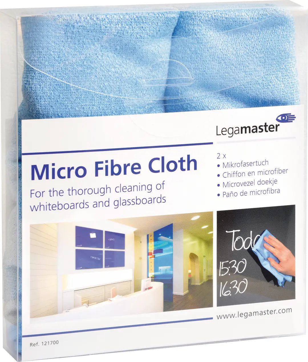 LEGAMASTER Mikrofasertuch 40x40cm 7-121700 blau, Textil 2 Stück