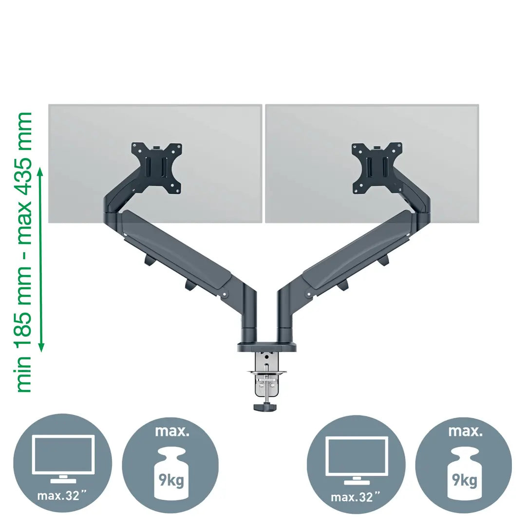LEITZ Monitorarm ERGO 6537-00-89 grau, dual