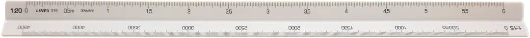 LINEX Dreikantmassstab 30cm 100413048 weiss/farbig