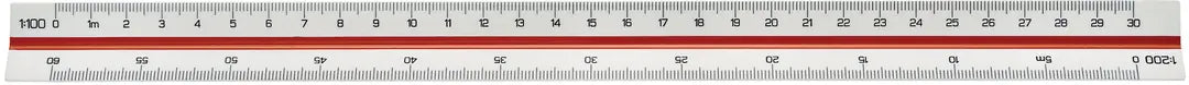 LINEX Dreikantmassstab 30cm 94800L weiss/farbig
