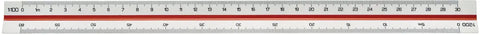 LINEX Dreikantmassstab 30cm 94800L weiss/farbig