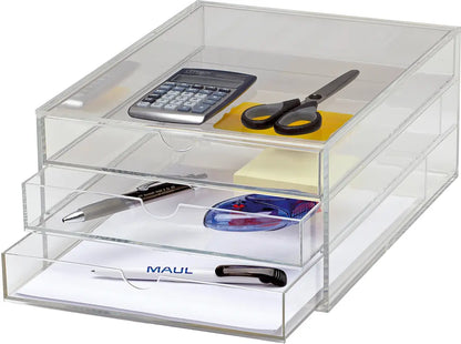 MAUL Schubladenbox Acryl A4 1950405 3 Fächer