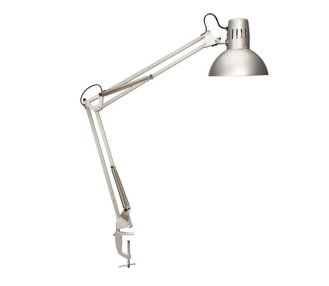 MAUL Tischleuchte MAULstudy 8230595 silber, E27, Klemmfuss