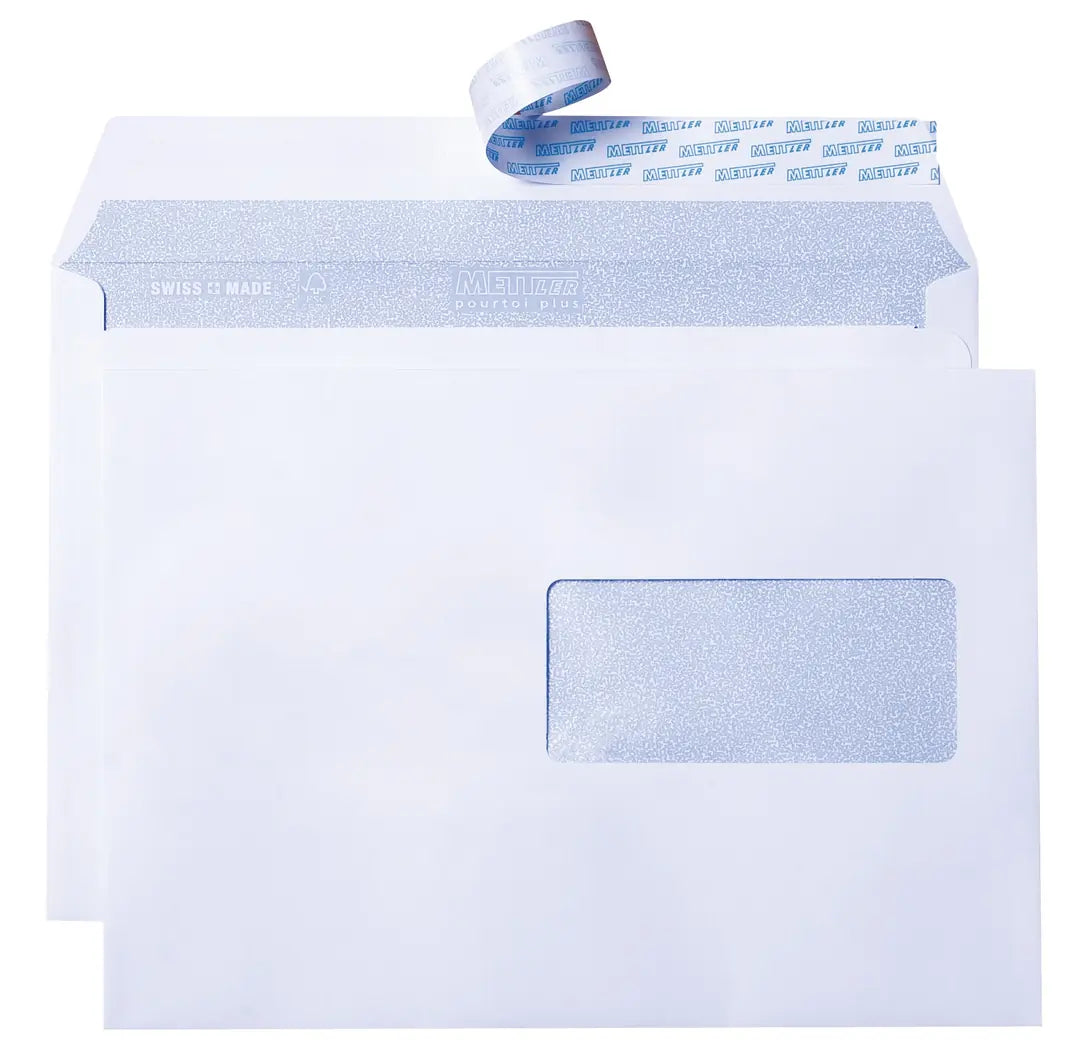 METTLER Couvert Fenster rechts C5 8064 100g,ultraweiss,Kleber 500 St.