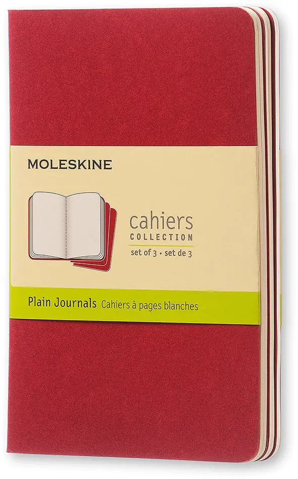 MOLESKINE Notizheft Cahier A6 097-0 blanko, rot 3 Stück