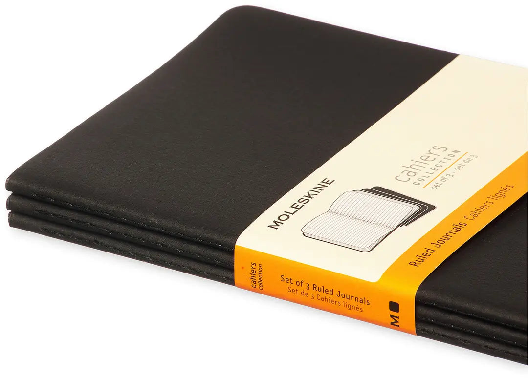 MOLESKINE Notizheft Cahier A5 495-6 liniert, schwarz 3 Stück
