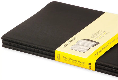 MOLESKINE Notizheft Cahier A5 496-3 kariert, schwarz 3 Stück